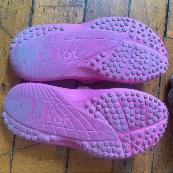 Vintage DIOR y2k 2000s Pink Slide Sandals 38 7.5 women’s - Picture 8 of 9